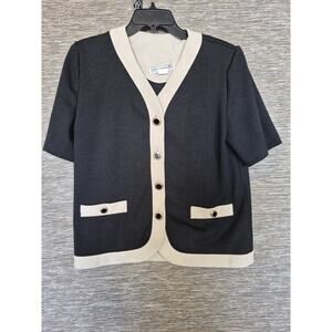 VTG Pablo Collection Blazer Womens Size 14 Short Sleeve Suit Separate Jacket